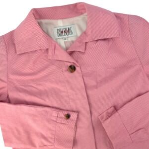 Vintage Bill Blass M Pink Gingham Womens Button Up Legally Blonde Blazer Jacket